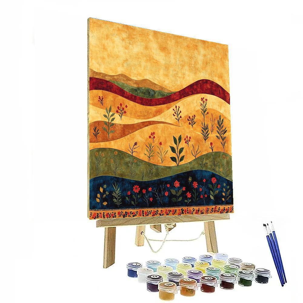 Frida Kahlo Inspired Desert Wind Embroidery Sky paint by color