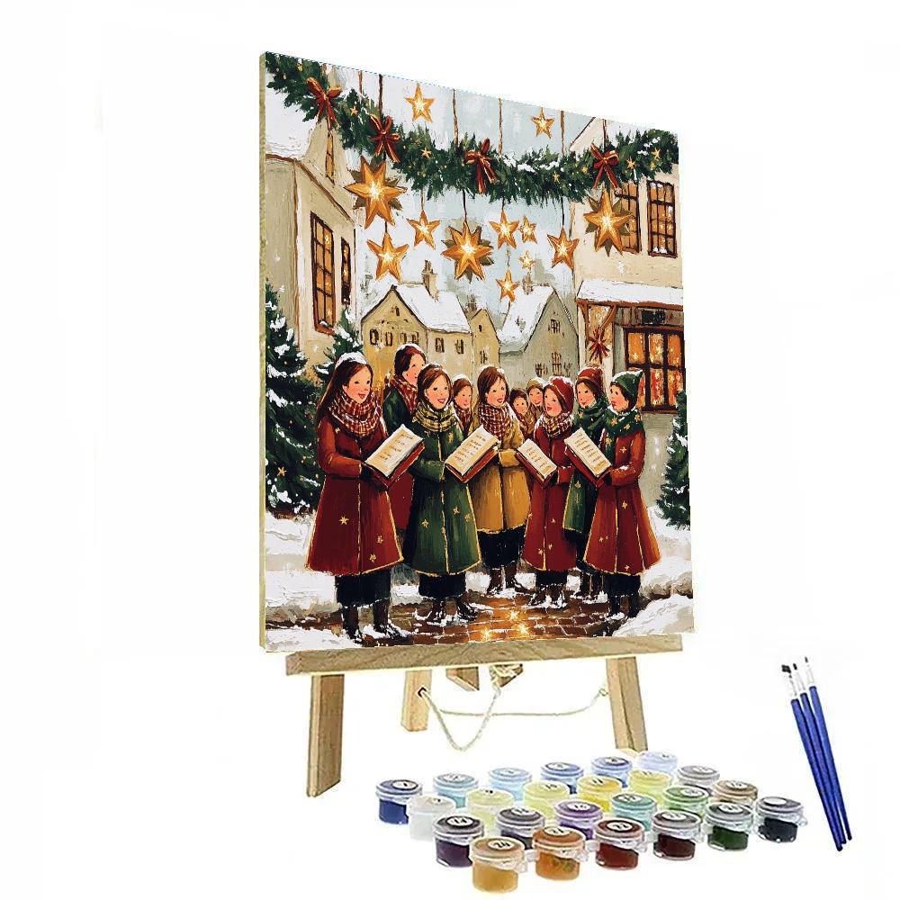 Carolers Under Star Garlands Painting by numbers kit