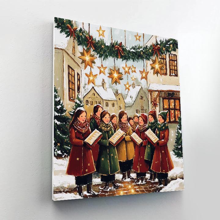 Carolers Under Star Garlands Painting by numbers kit