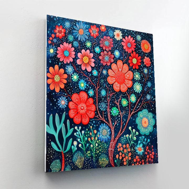 Frida Kahlo Inspired Coral Reef Of Night Flowers paint by numbers