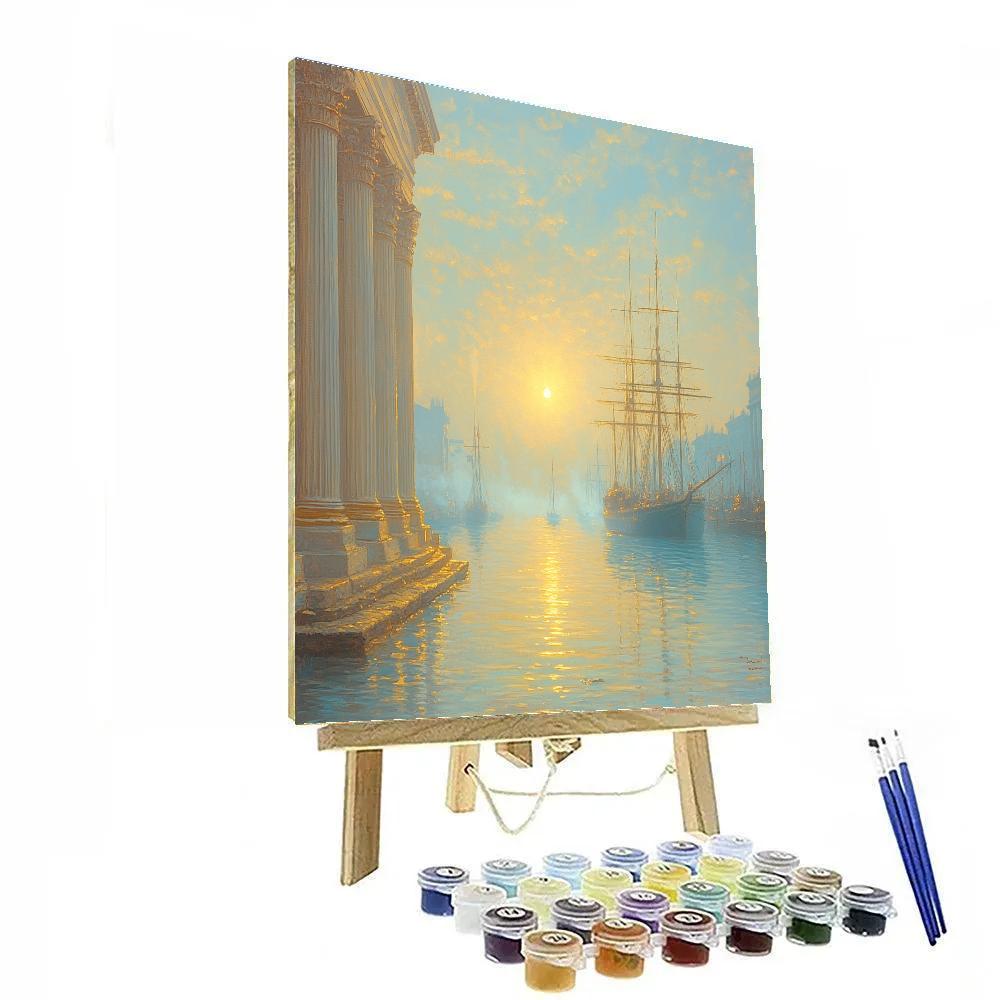 Claude Lorrain Inspired Harbor Sunrise Painting by numbers kit