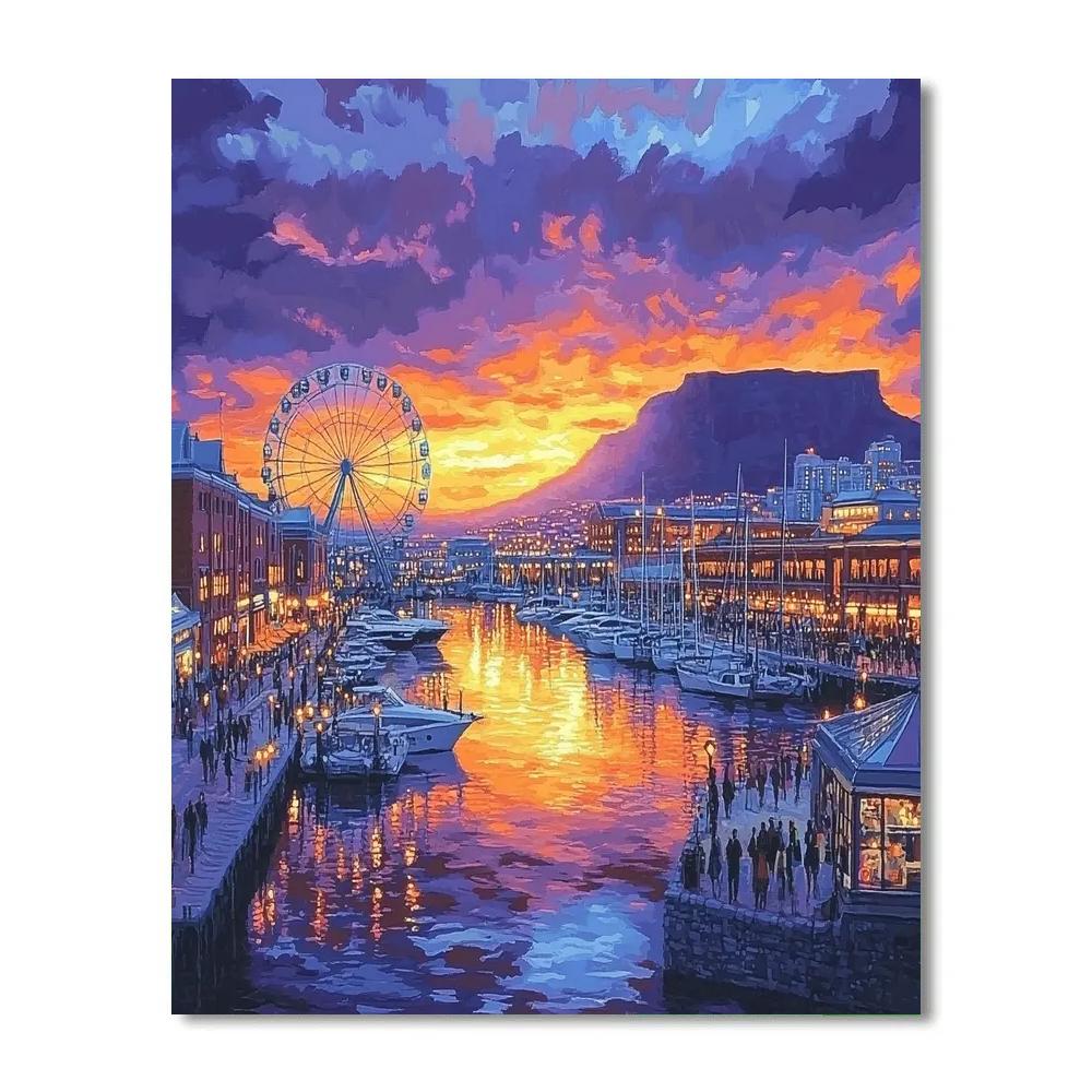 Sunset Over Waterfront District Cape Town South Africa Paint by numbers art