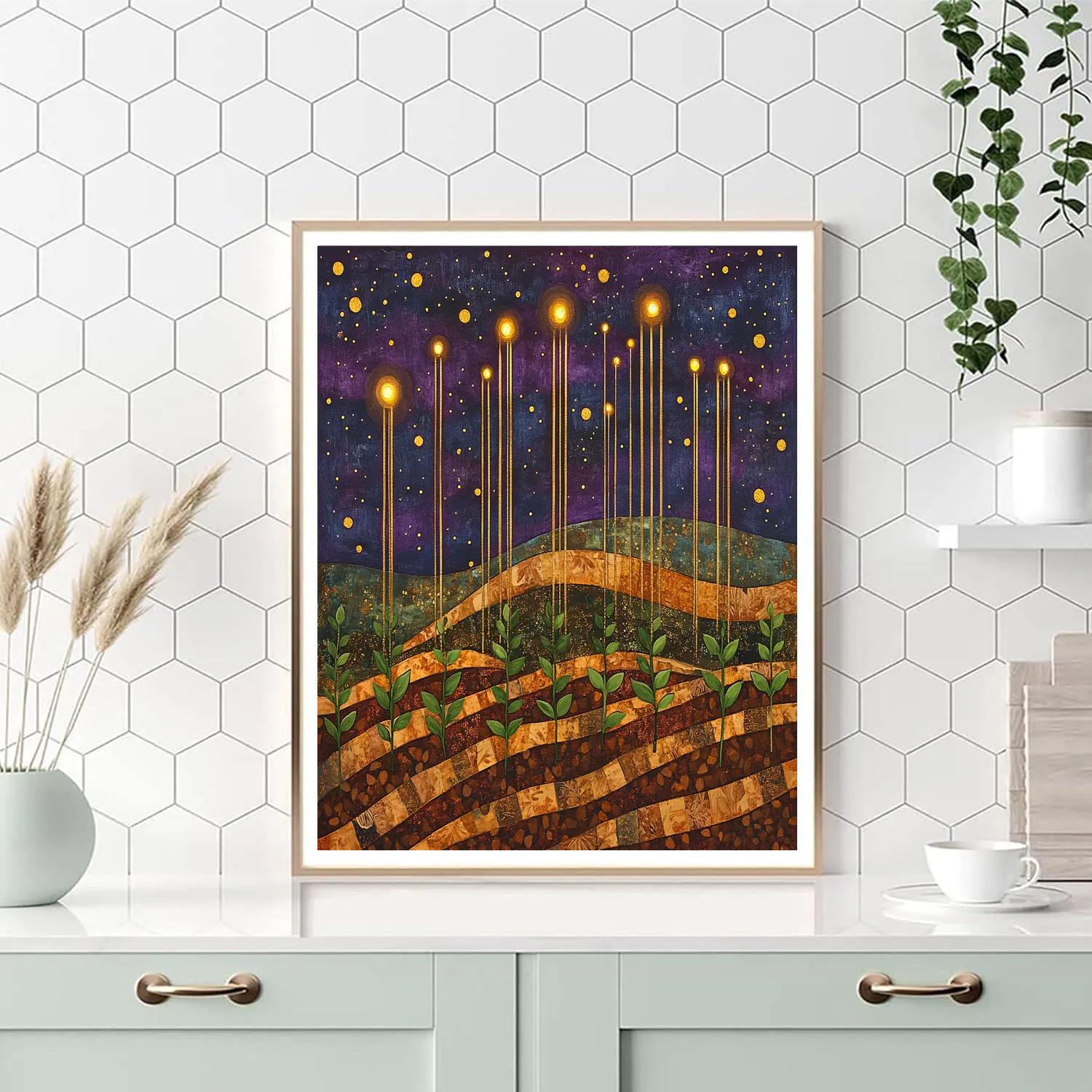 Frida Kahlo Inspired Meteor Shower Seedling Rise paint by numbers