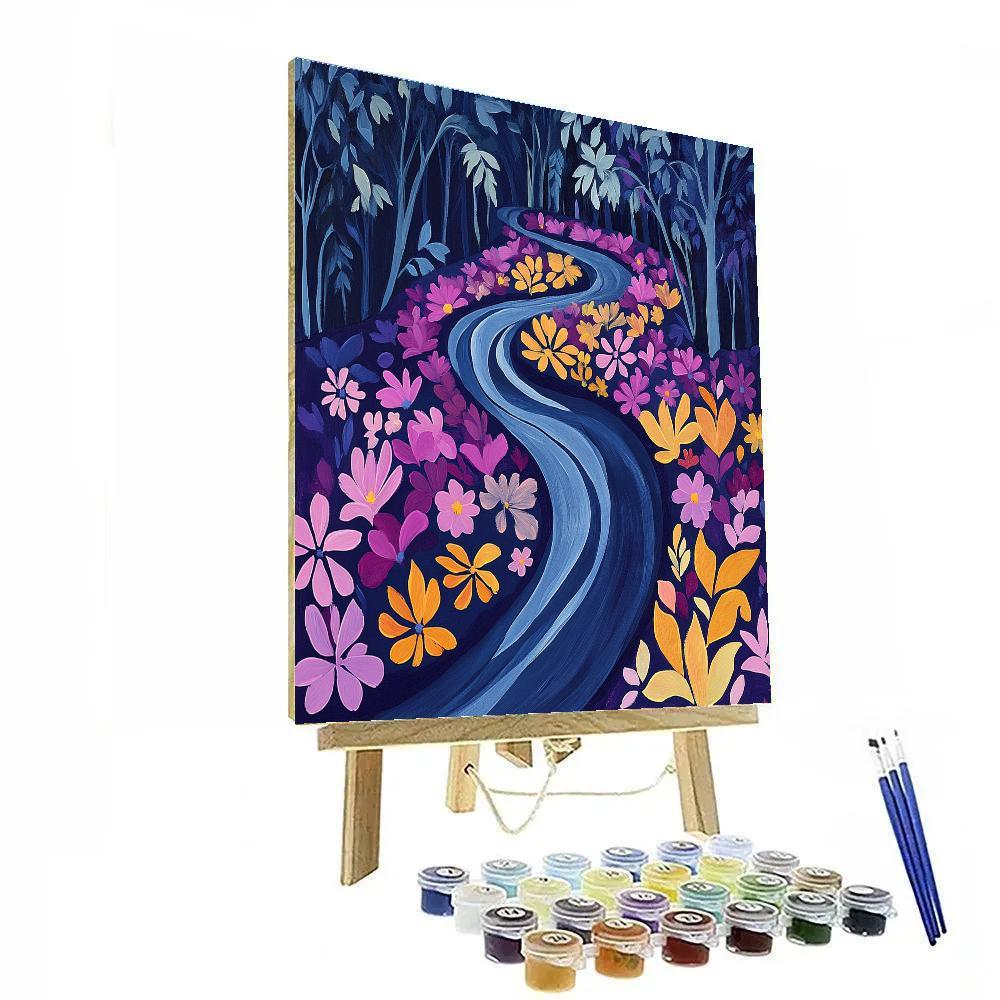 Frida Kahlo Inspired River Of Indigo Petals Painting by numbers kit