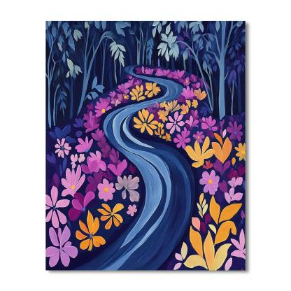 Frida Kahlo Inspired River Of Indigo Petals Painting by numbers kit