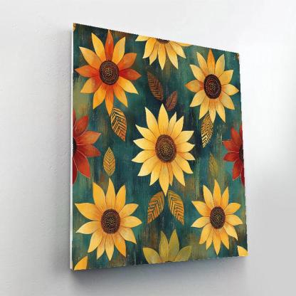 Frida Kahlo Inspired Time Dilation Sunflower Clockwork Pattern Painting by numbers kit