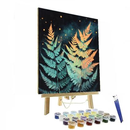Frida Kahlo Inspired Comet Tail Feather Ferns paint by numbers
