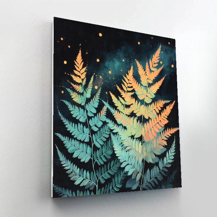 Frida Kahlo Inspired Comet Tail Feather Ferns paint by numbers