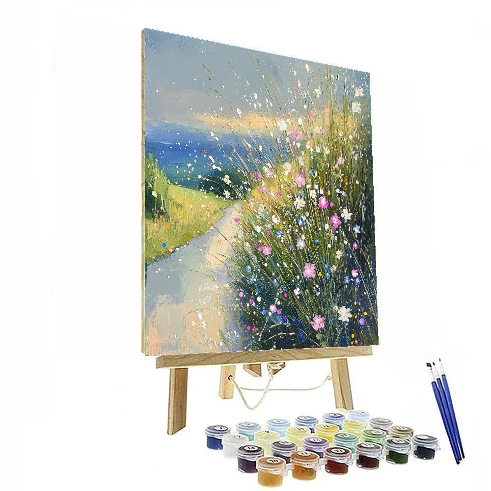 Claude Monet Inspired Morning Dew On Wildflower Verge Painting by numbers kit