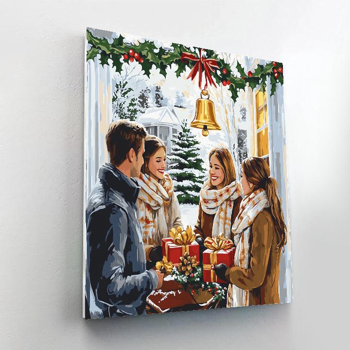 Sleigh Bell Porch Embrace Number painting