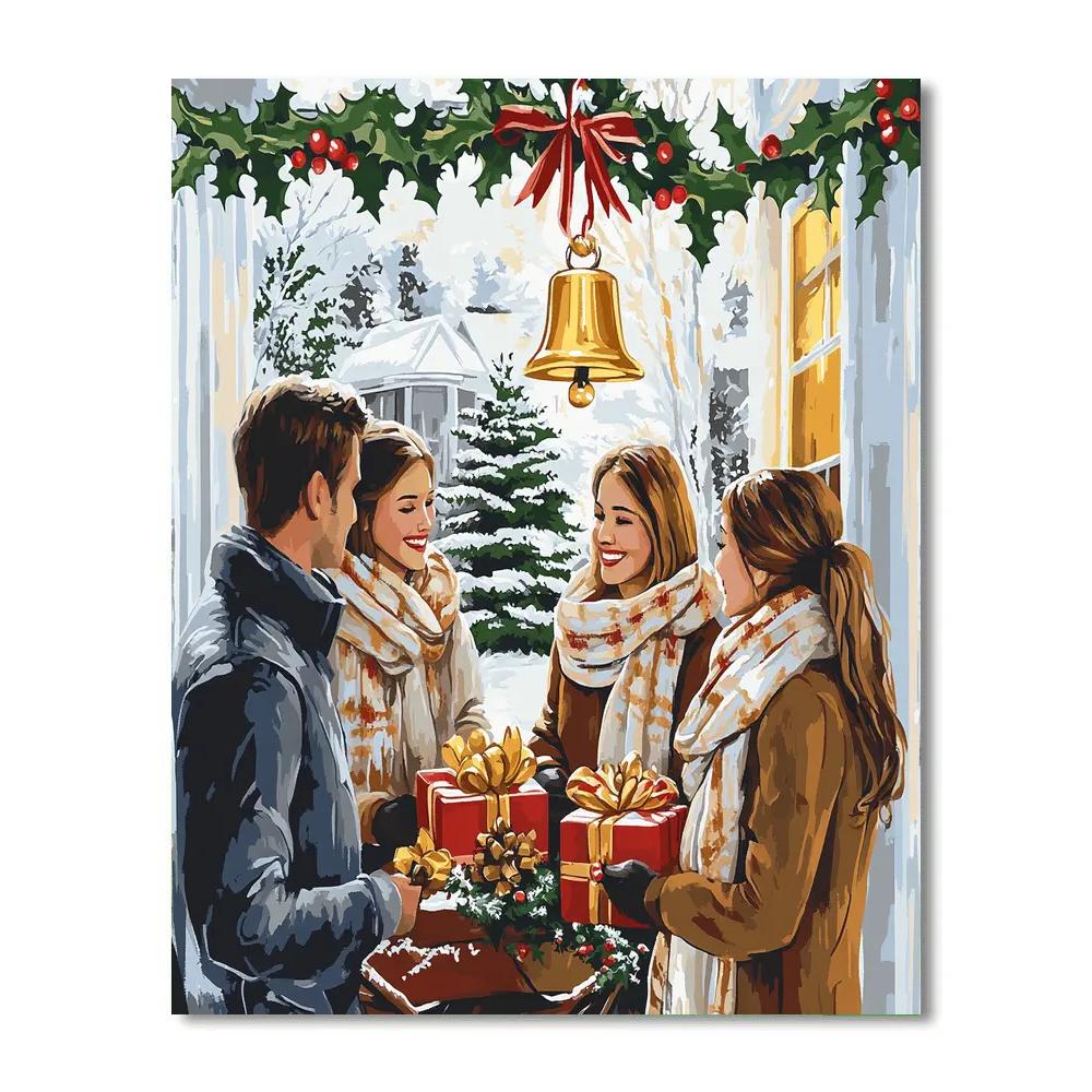Sleigh Bell Porch Embrace Number painting