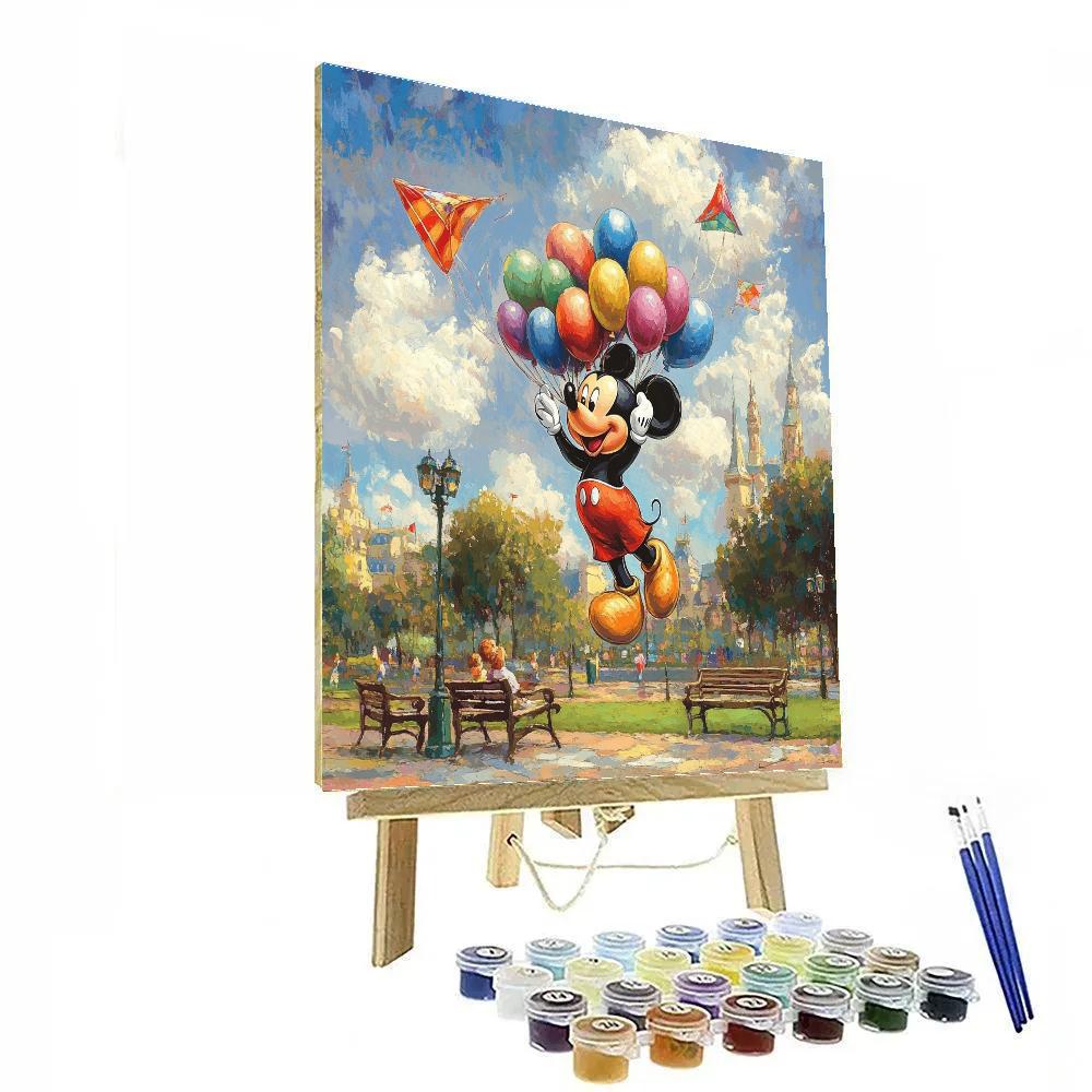 Mickey Mouse Balloon Adventure Disney paint by number
