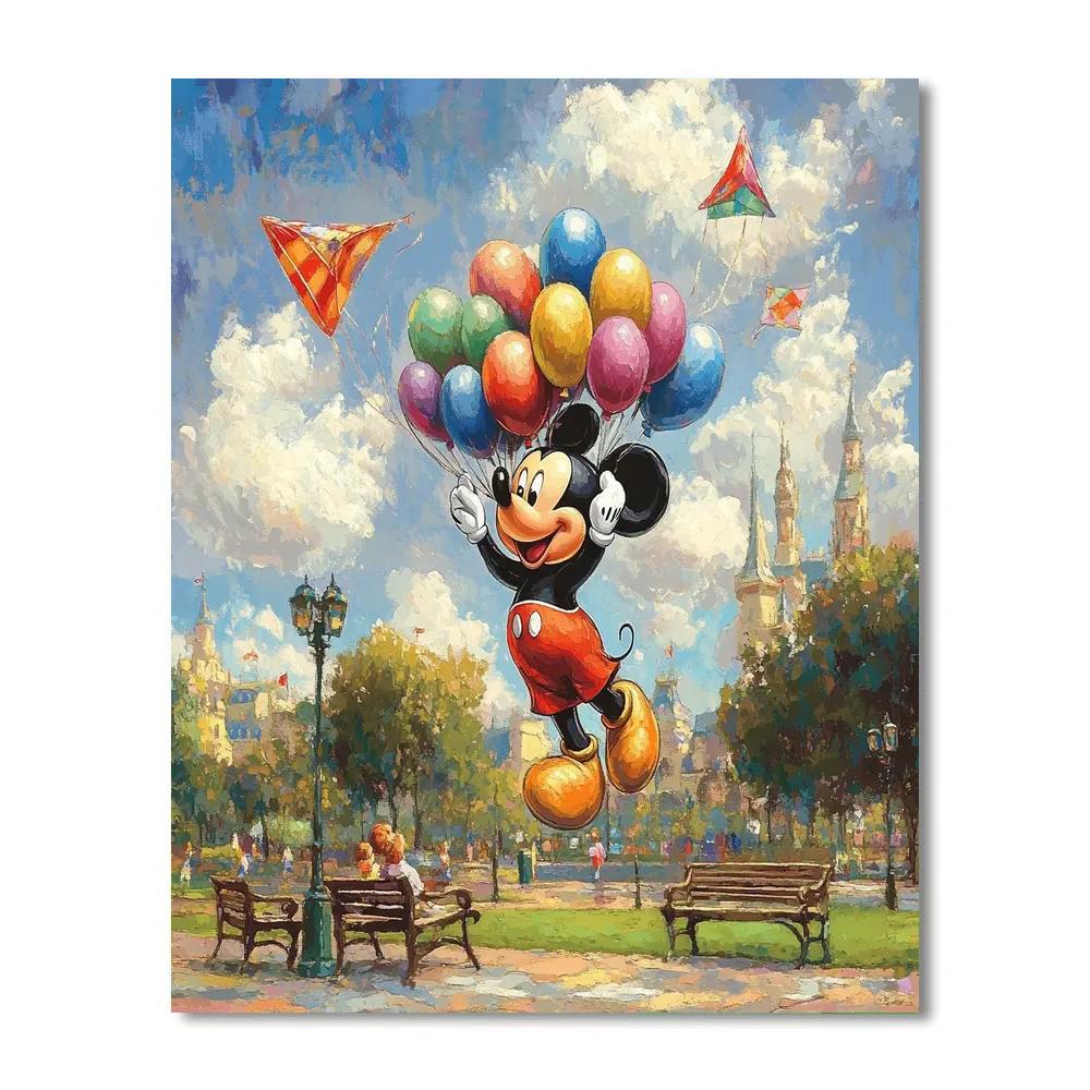 Mickey Mouse Balloon Adventure Disney paint by number