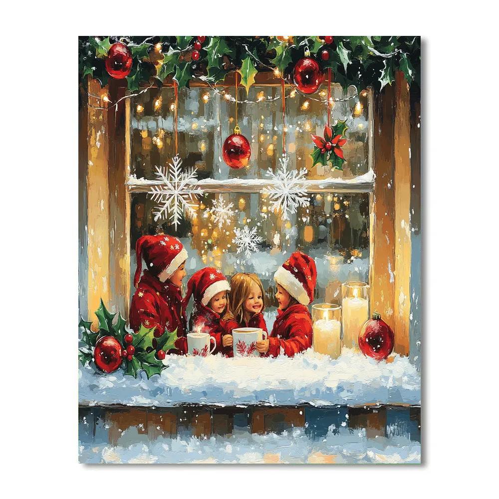 Holly Window Lullaby paint by numbers