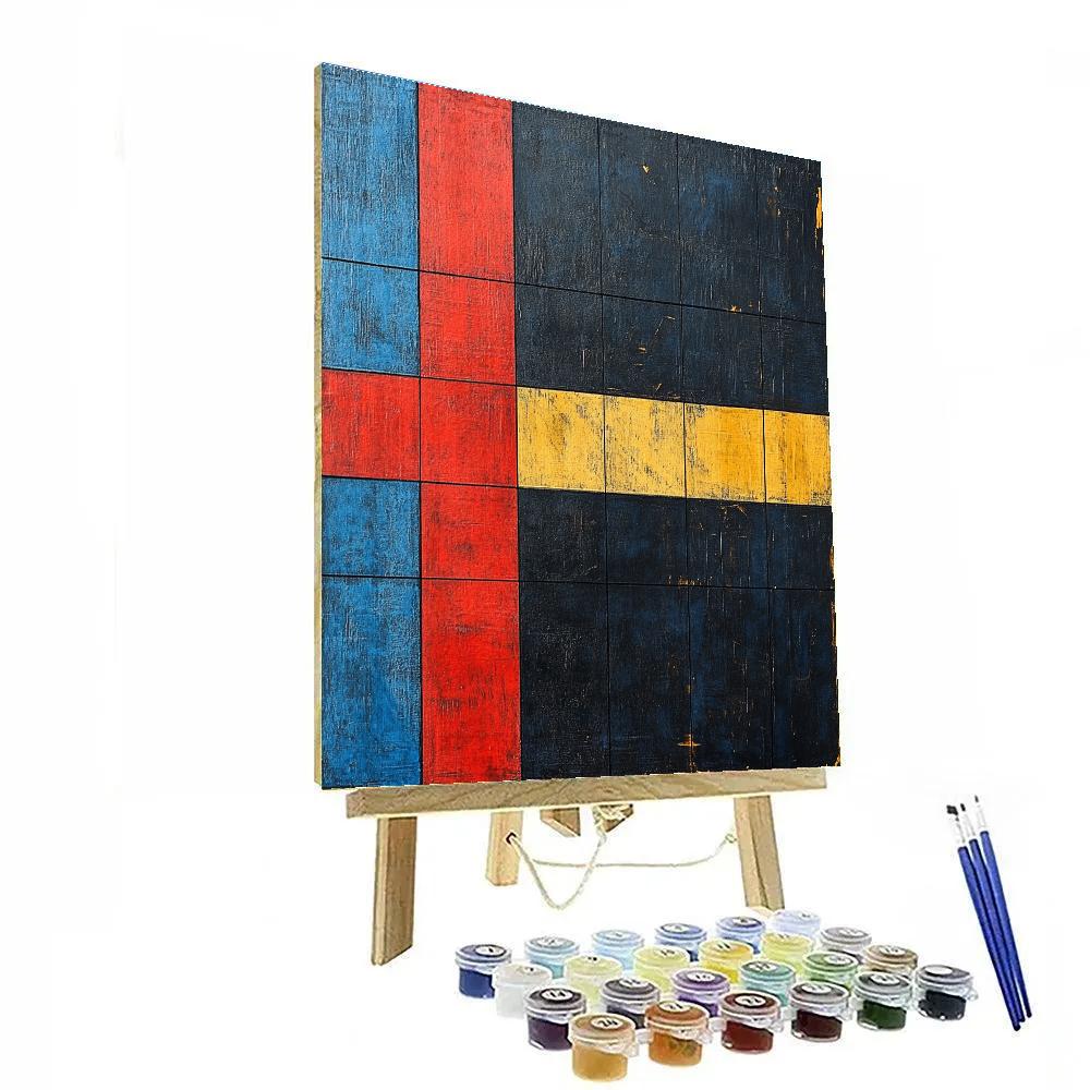 Piet Mondrian Inspired City Grid Night Paint by numbers art