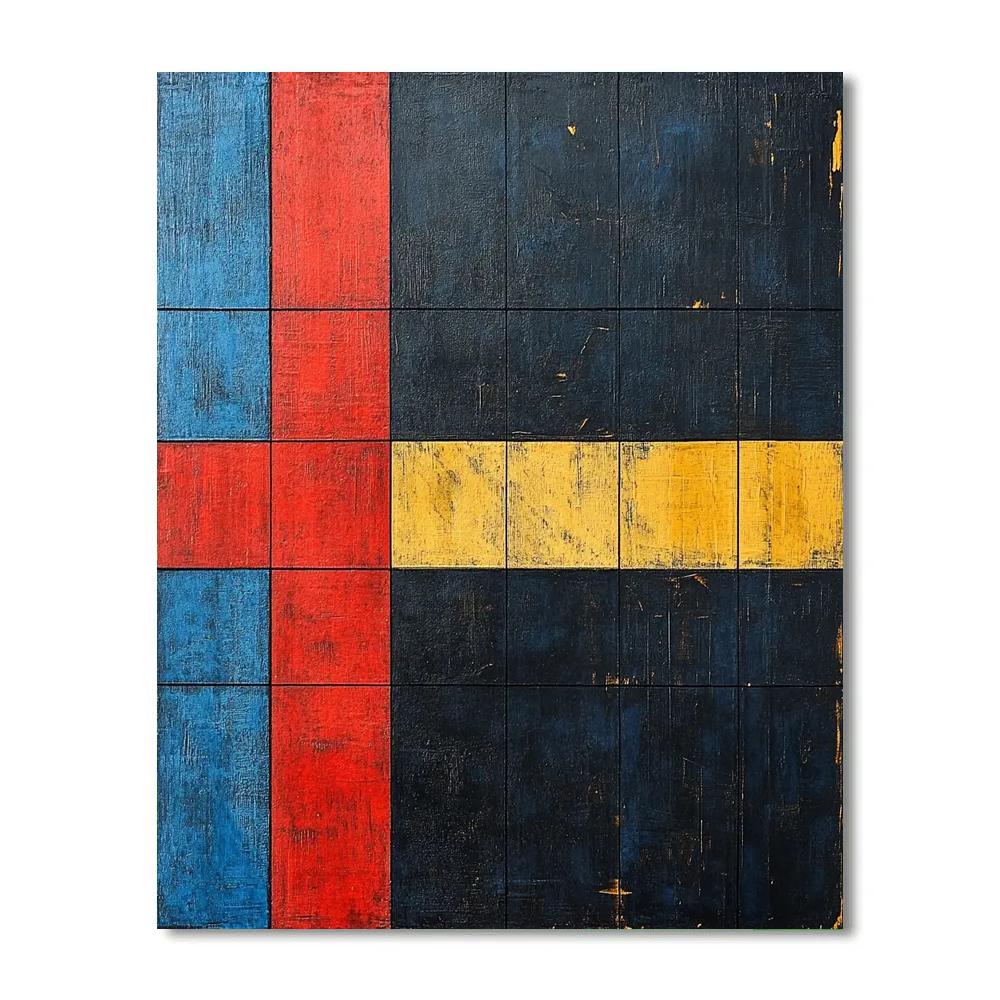 Piet Mondrian Inspired City Grid Night Paint by numbers art
