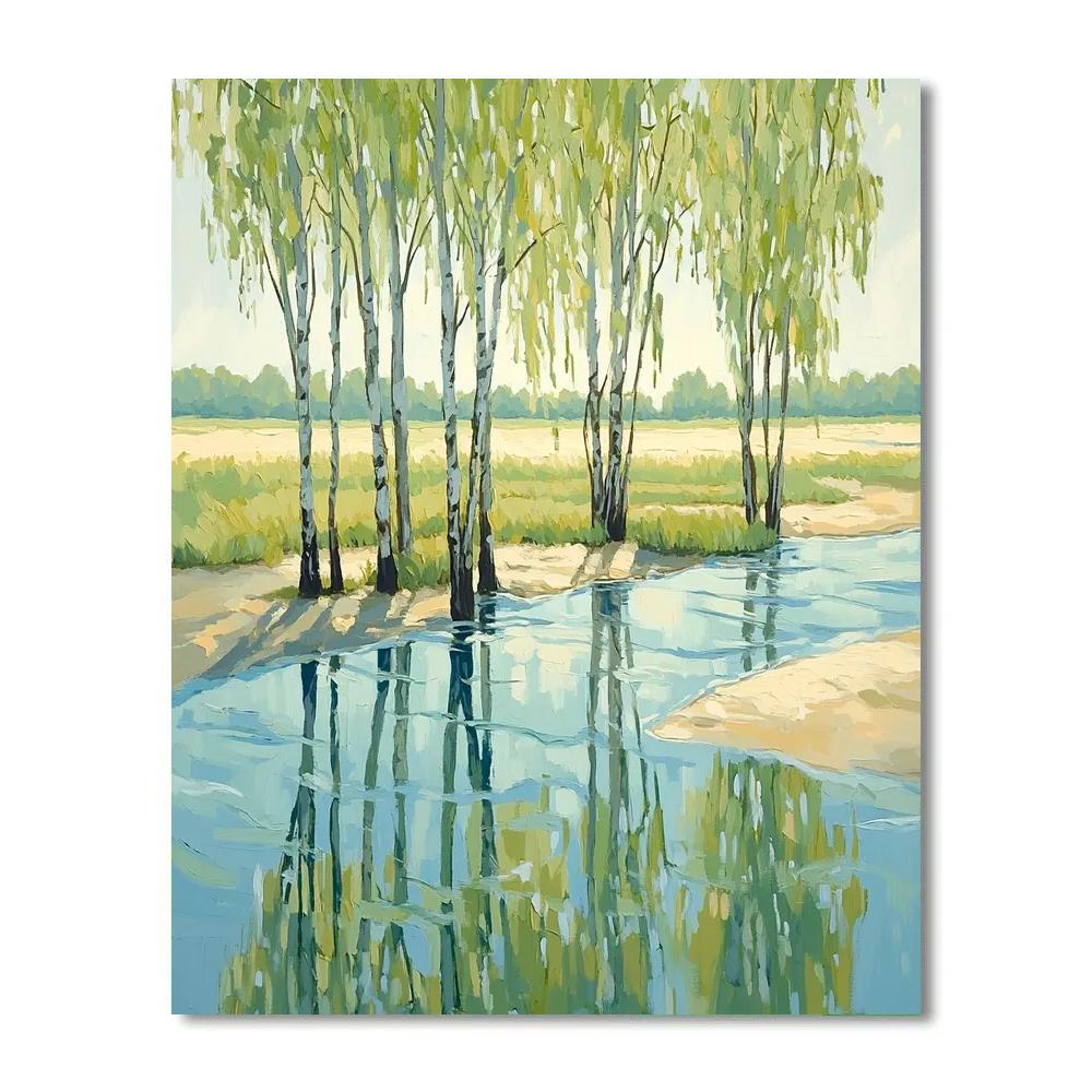Claude Monet Inspired Willow Reflections On Spring Floodplain Paint by numbers art