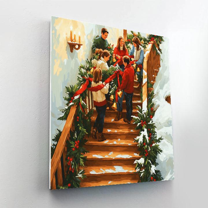 Garland Staircase Gathering Paint by numbers art