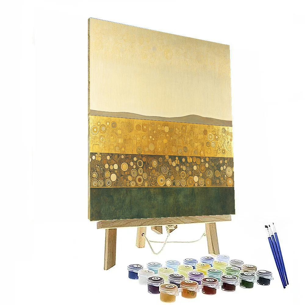 Gustav Klimt Inspired Golden Horizon Of Stillness painting number kit