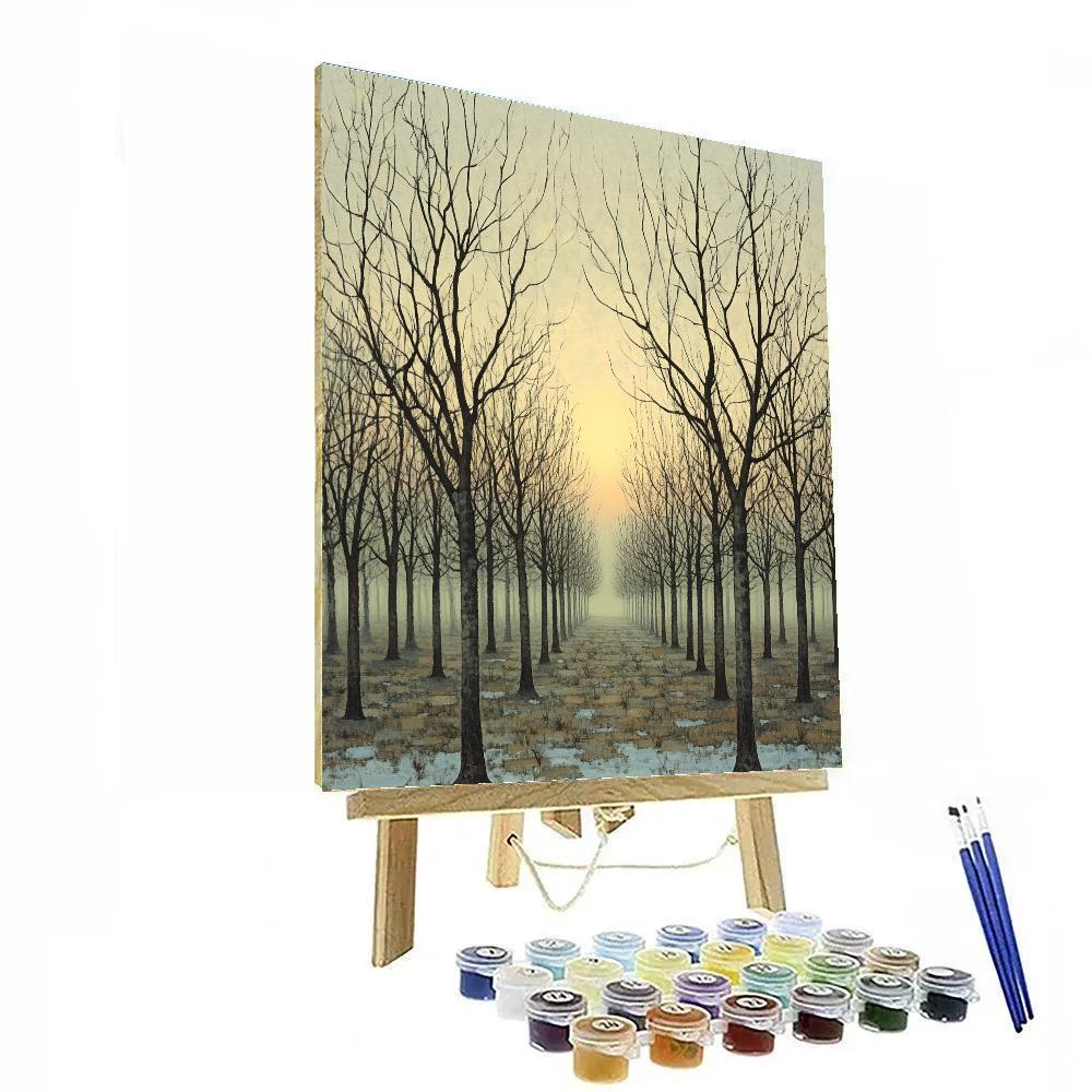 Claude Monet Inspired Pale Sun Through Winter Orchard Painting by numbers kit