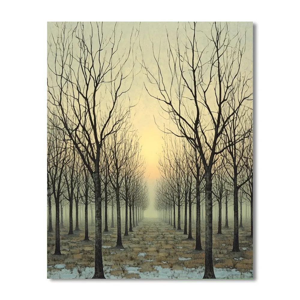 Claude Monet Inspired Pale Sun Through Winter Orchard Painting by numbers kit