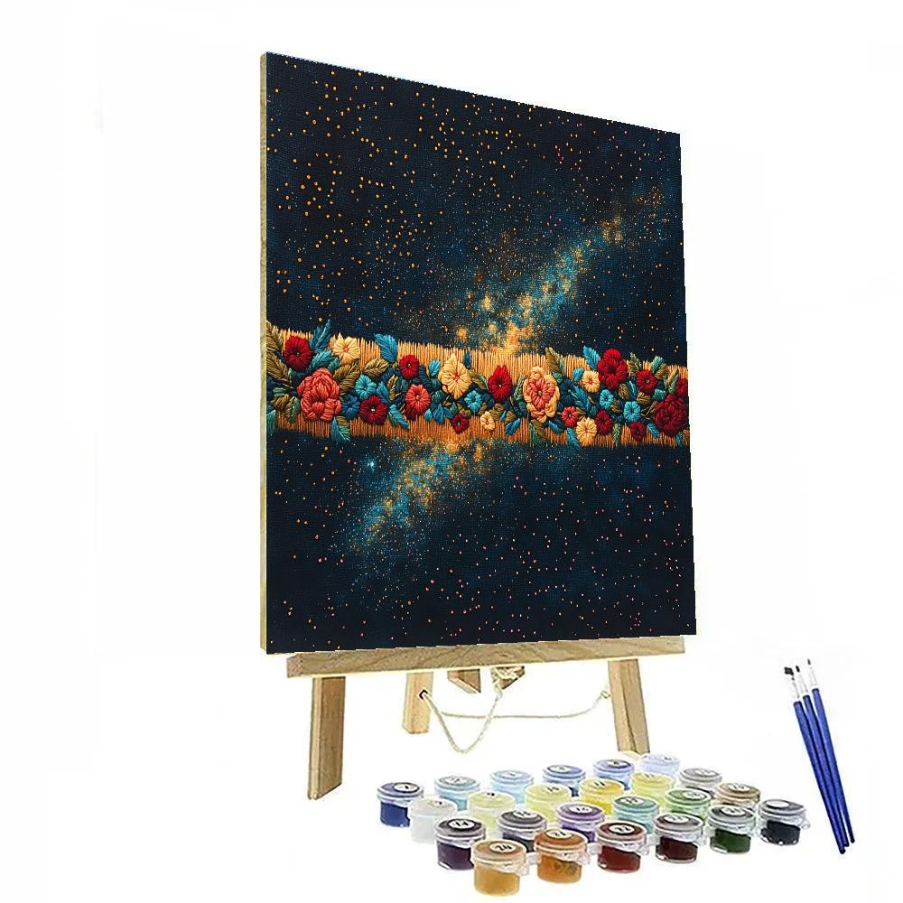 Frida Kahlo Inspired Milky Way Threaded Tapestry Flora paint by number