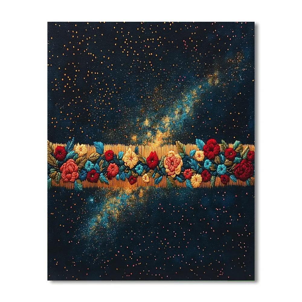 Frida Kahlo Inspired Milky Way Threaded Tapestry Flora paint by number