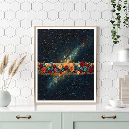 Frida Kahlo Inspired Milky Way Threaded Tapestry Flora paint by number