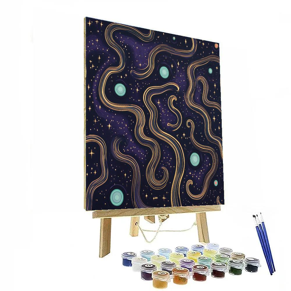 Gustav Klimt Inspired Labyrinth Of Starlit Vines Painting by numbers kit