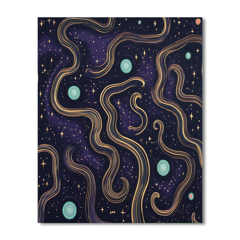 Gustav Klimt Inspired Labyrinth Of Starlit Vines Painting by numbers kit