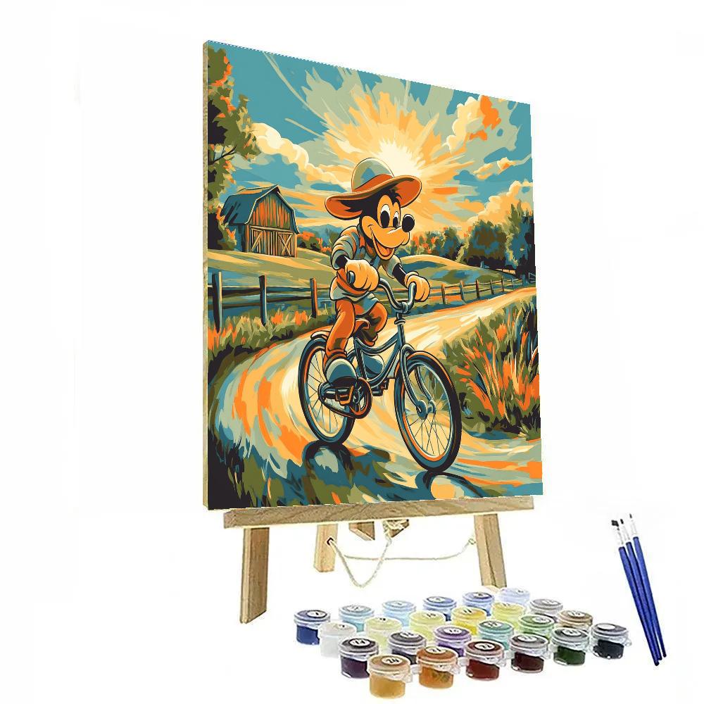 Goofy Bicycle Adventure Disney Paint by numbers kits