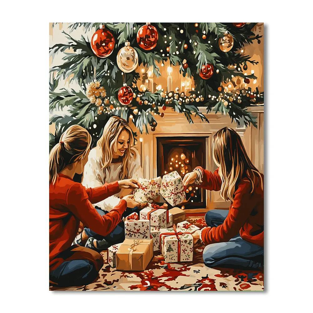 Ornament Exchange By The Tree Numbered painting kits