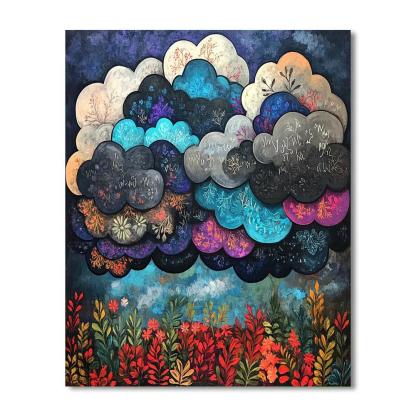 Frida Kahlo Inspired Thundercloud Florigraphy Numbered painting kits