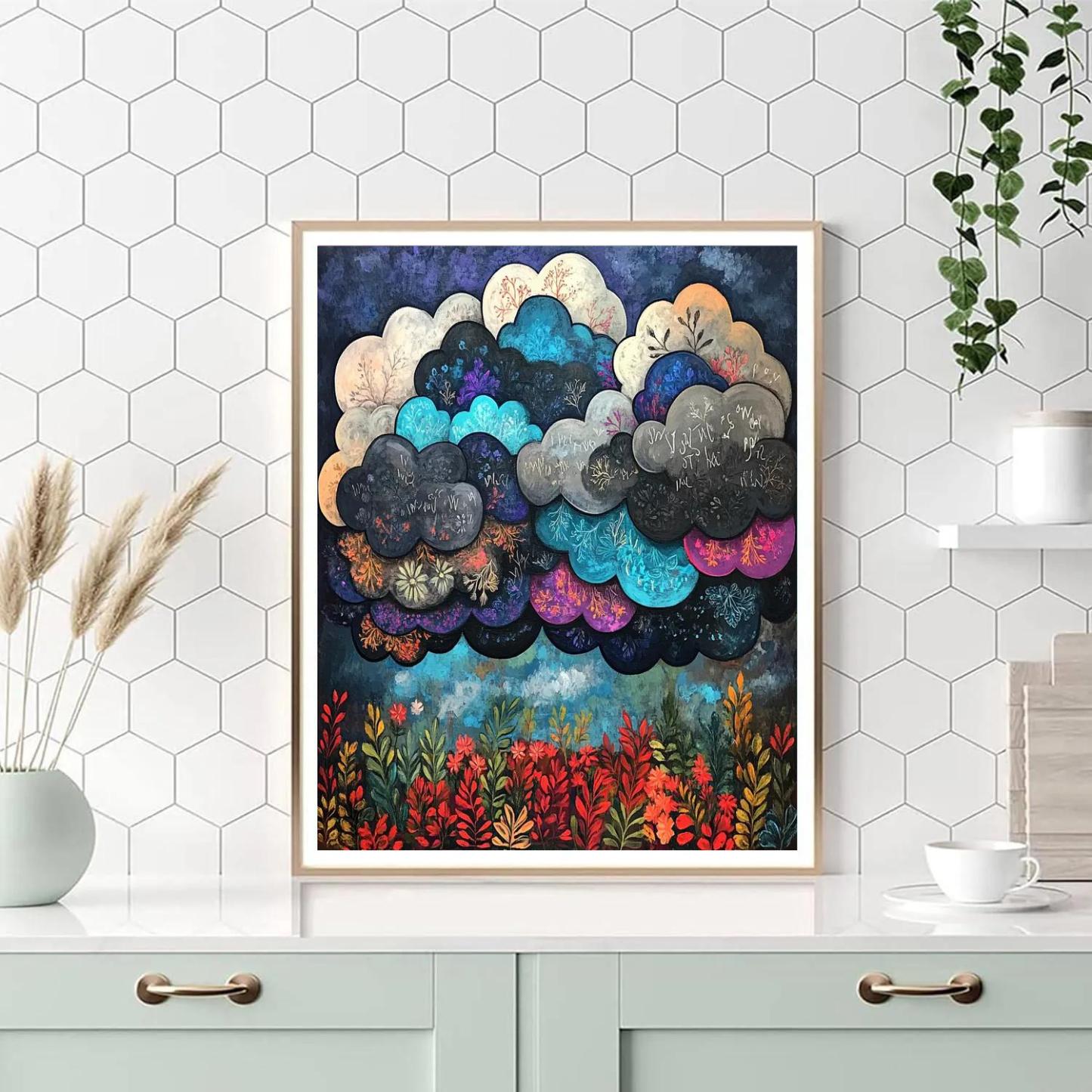 Frida Kahlo Inspired Thundercloud Florigraphy Numbered painting kits