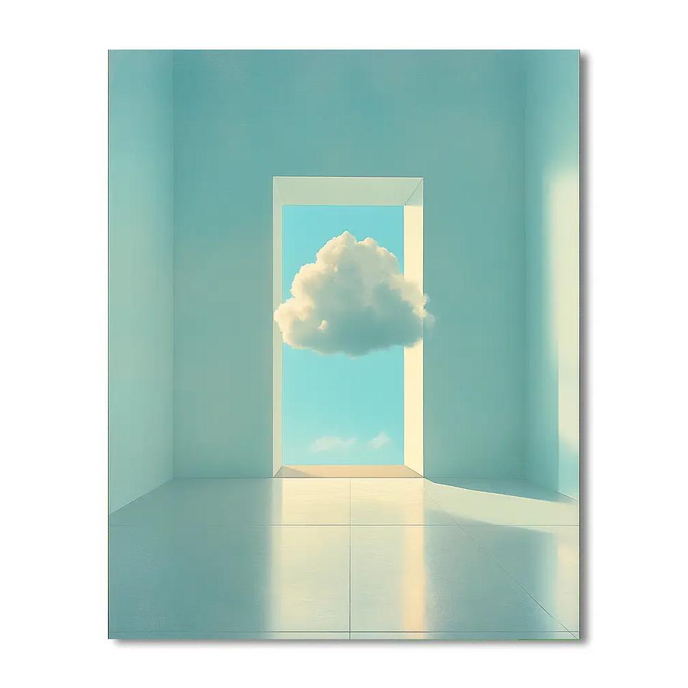 Rene Magritte Inspired Cloud Room paint by number