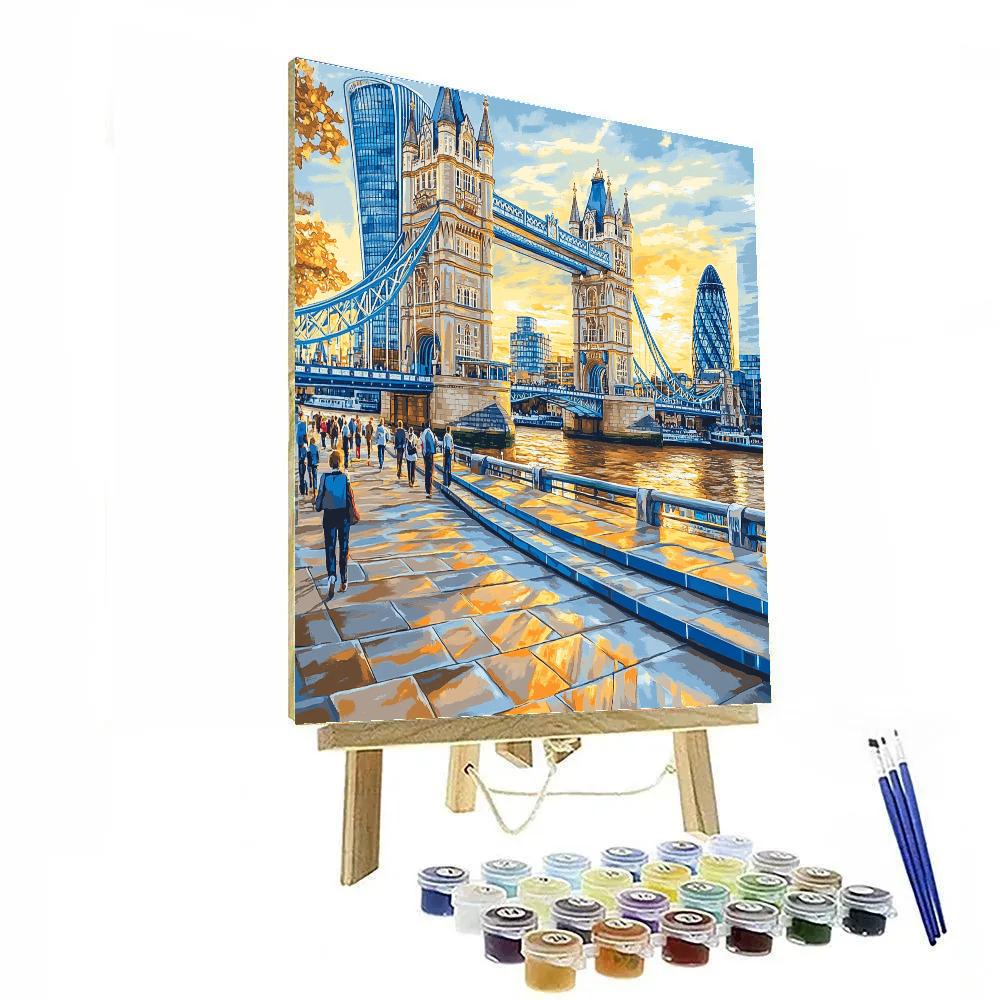 Tower Bridge And City Hall Riverside Walk London United Kingdom paint by numbers