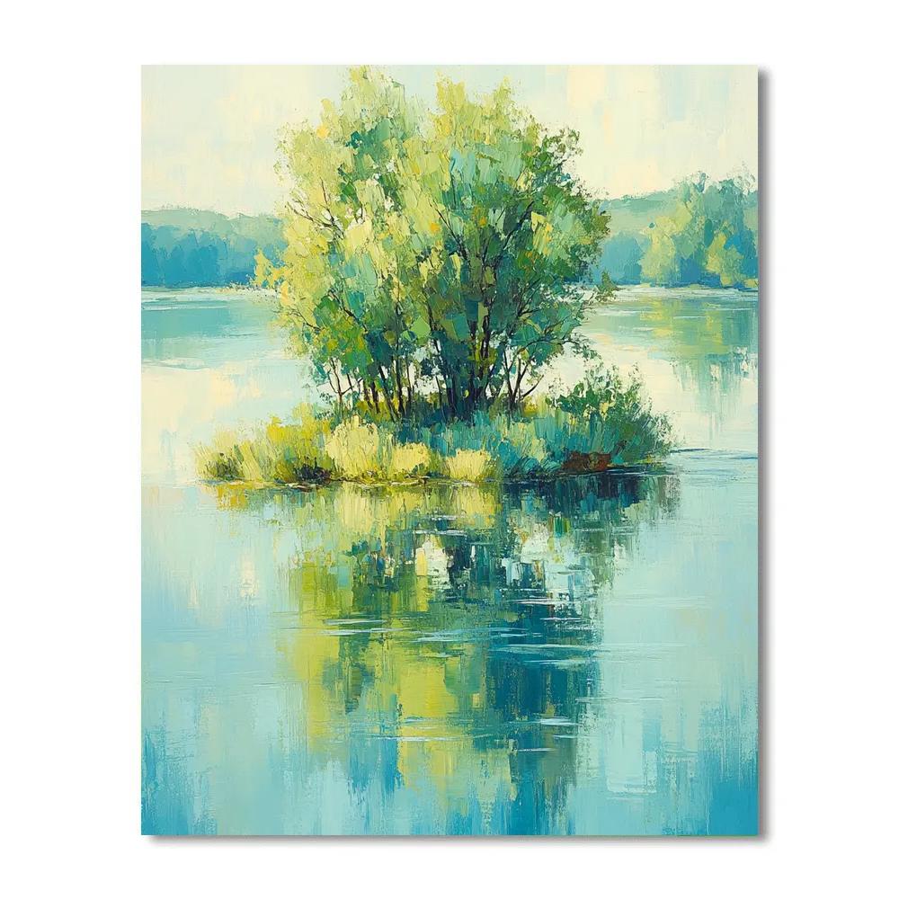 Claude Monet Inspired Morning Light On River Island painting number kit