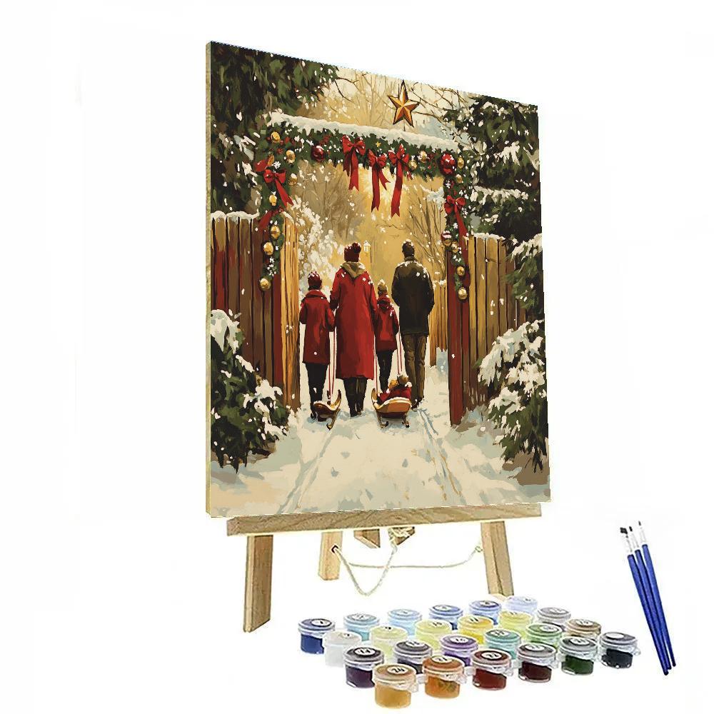 Ribboned Sled Ride Return paint by numbers