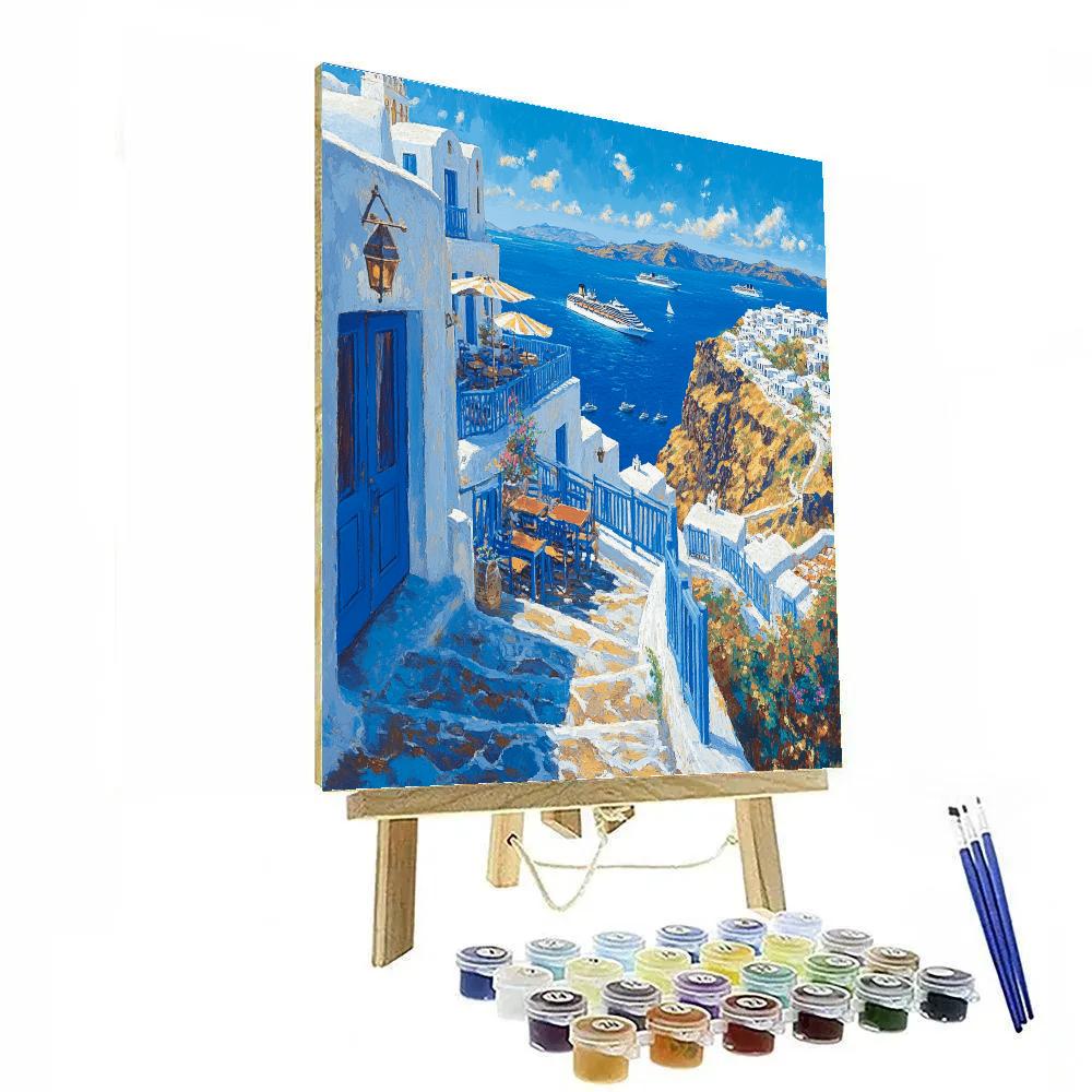 Santorini Caldera View From Fira Square Santorini Greece painting number kit