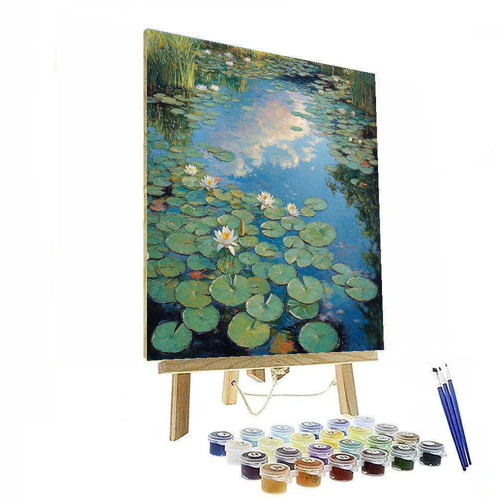 Claude Monet Inspired Reflected Sky Over Lily Carpet Painting by numbers kit