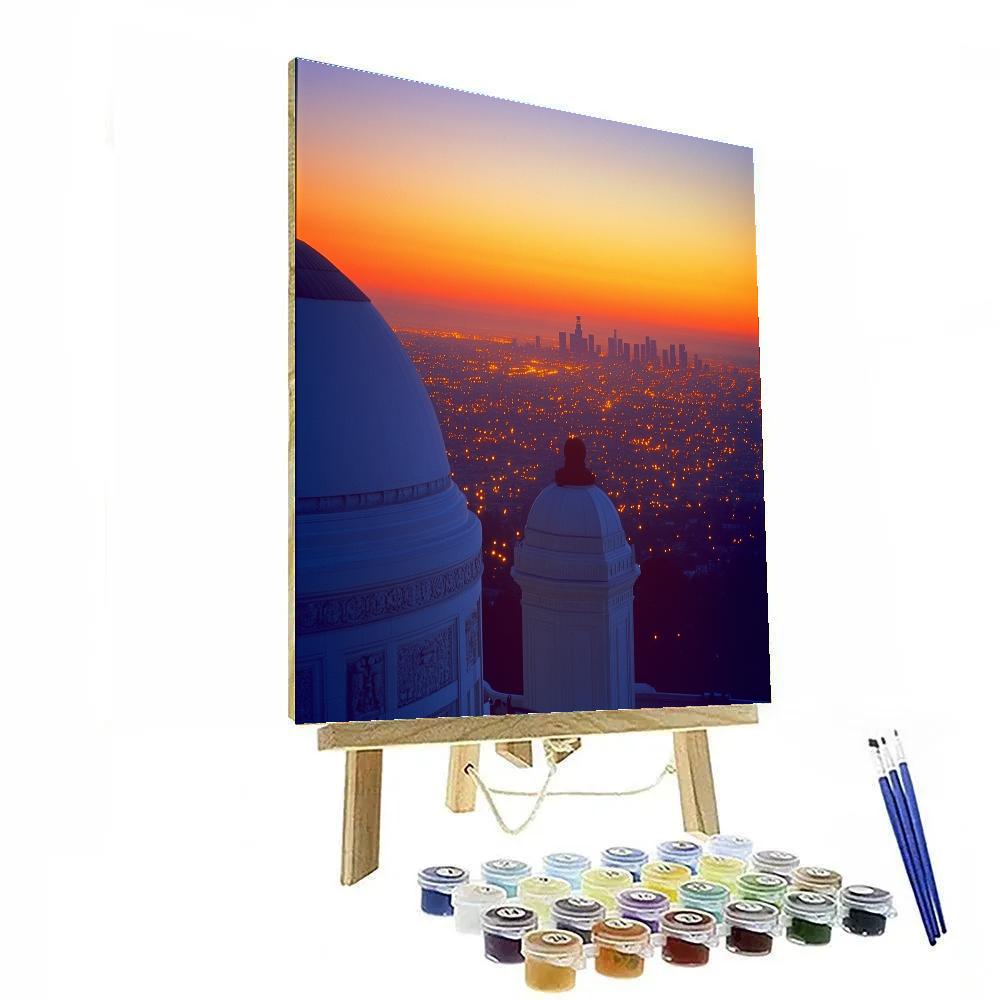 Downtown Skyline From Griffith Observatory Terrace Los Angeles United States paint by numbers