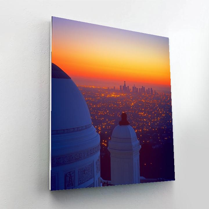 Downtown Skyline From Griffith Observatory Terrace Los Angeles United States paint by numbers