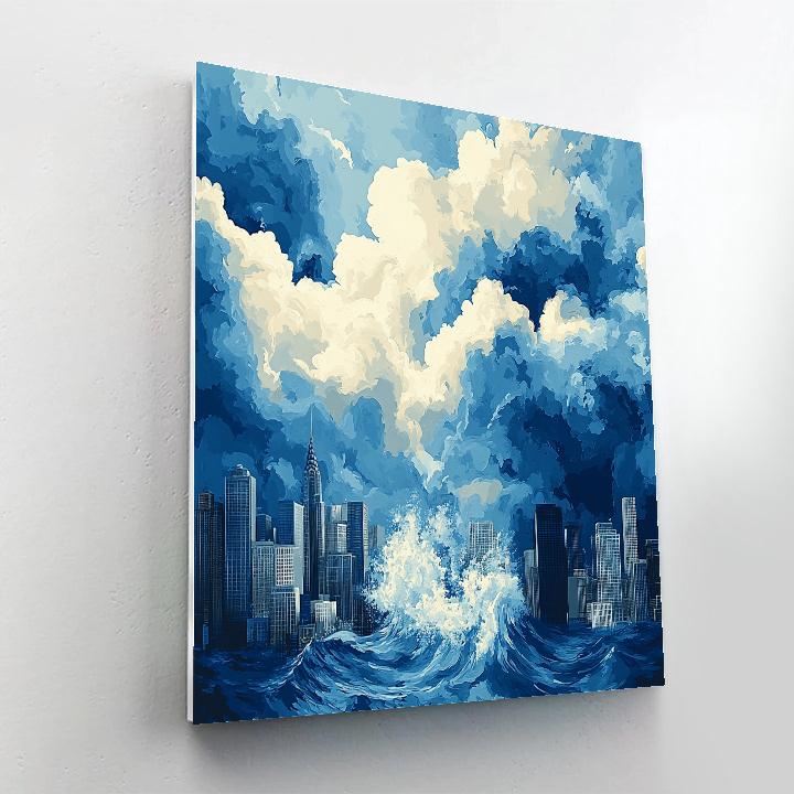 Hokusai Inspired Great Wave Of Clouds paint by number