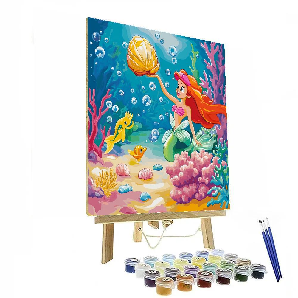 Ariel Underwater Shell Garden Disney Paint by numbers art