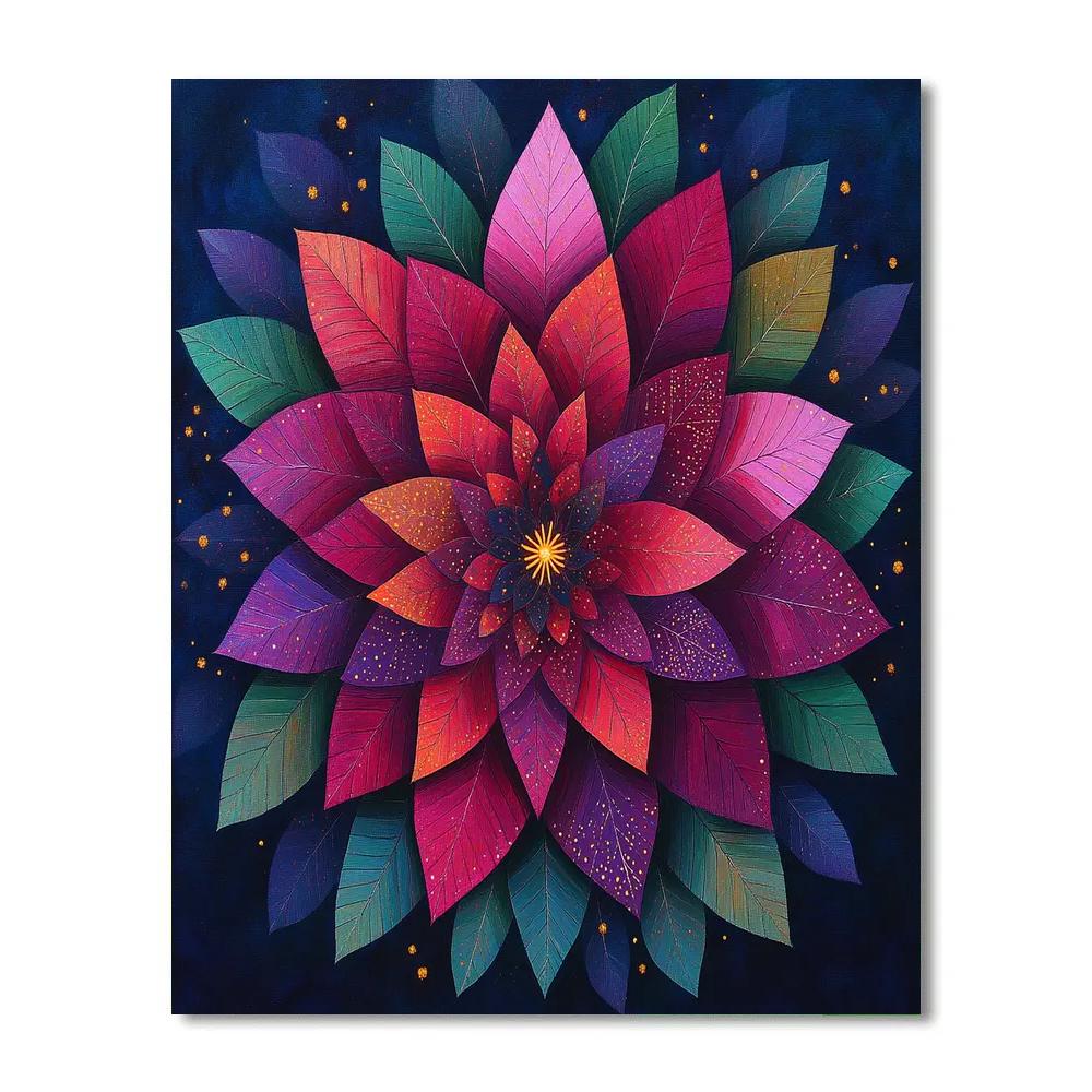 Frida Kahlo Inspired Star Nursery Bougainvillea Burst Number painting