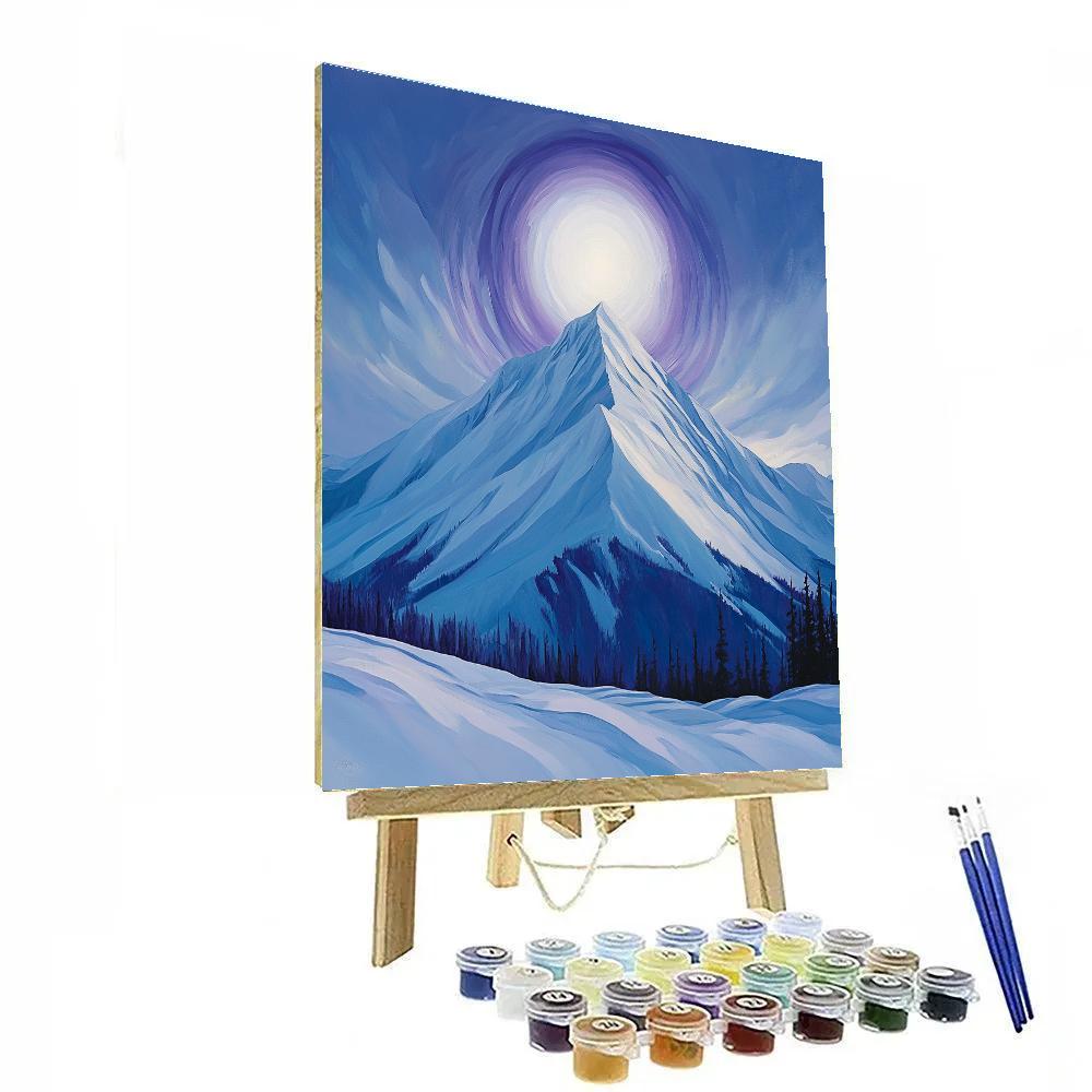 Lawren Harris Inspired Cathedral Ridge Under Halo Sky Number painting