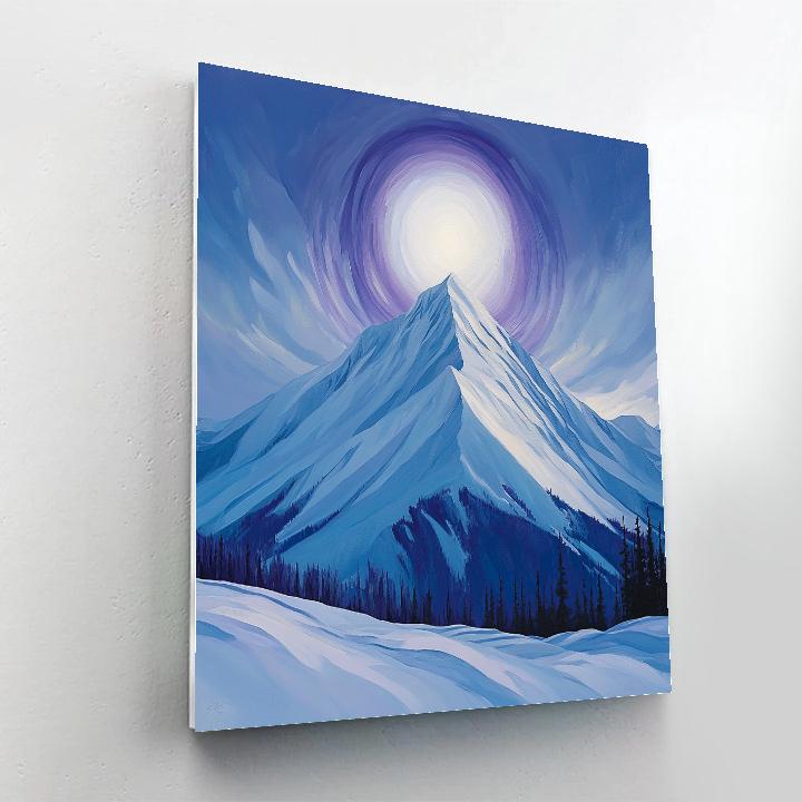 Lawren Harris Inspired Cathedral Ridge Under Halo Sky Number painting