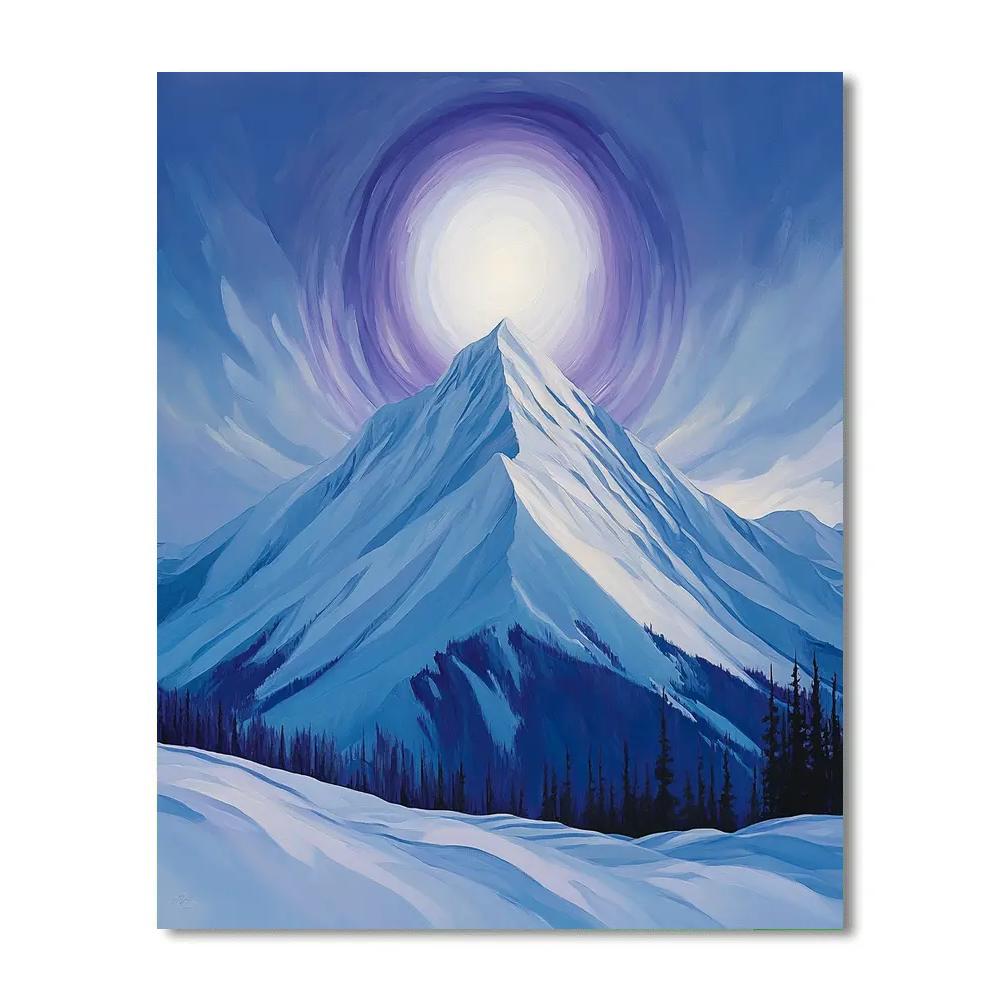Lawren Harris Inspired Cathedral Ridge Under Halo Sky Number painting