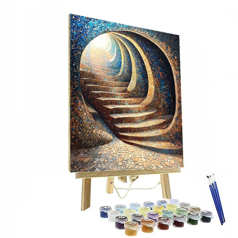 Antonio Gaudi Inspired Organic City Bridge Painting by numbers kit