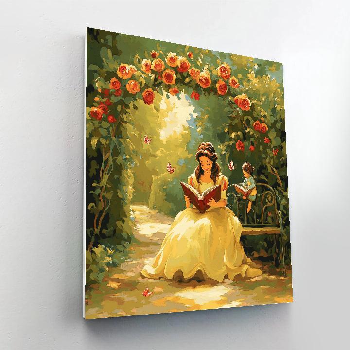 Belle Reading Rose Garden Disney Paint by numbers art